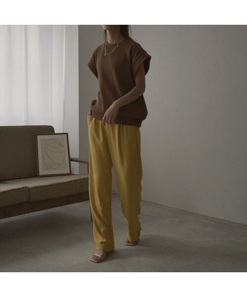 Lavish Gate（ラヴィッシュゲート）の「tops-04044　日本製　２way サーマル ベスト　ブラウン　モカ（ベスト・レディース・その他）」の9枚目の写真