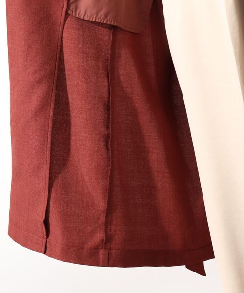 OZOC（オゾック）の「[洗える]ロングジレ（トップス・レディース・ナチュラル(050)/ブラウン(042)/モデル情報:身長158cm 着用サイズ38(M)・38(M)）」の11枚目の写真