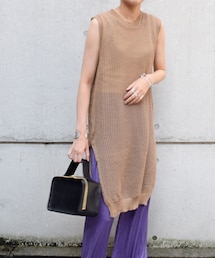 no brand | 【Marient Online Store】メッシュニットロングベスト(ベスト)