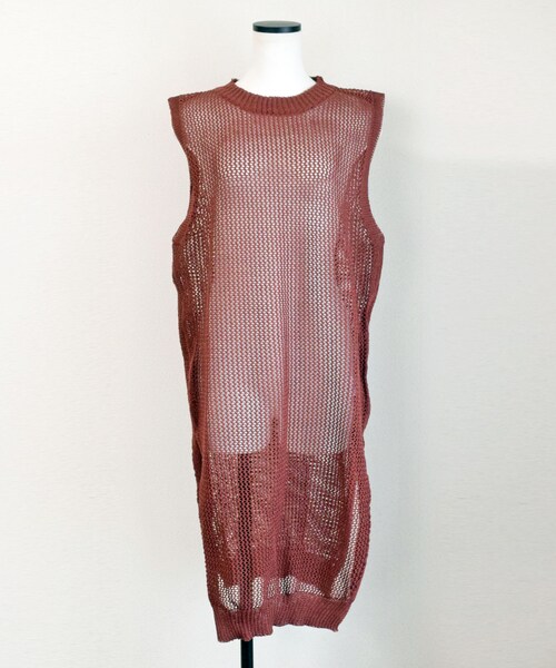 no brand(ノーブランド)の「メッシュニットロングベスト(ベスト・レディース・その他)」の9枚目の写真