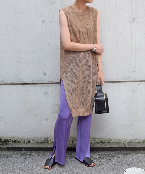 no brand(ノーブランド)の「メッシュニットロングベスト(ベスト・レディース・その他)」の3枚目の写真