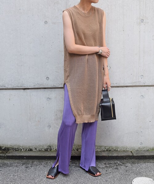 no brand（ノーブランド）の「プリーツスリットラフPT（その他パンツ・レディース・その他）」の2枚目の写真