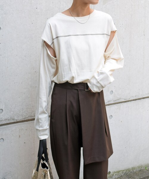 no brand（ノーブランド）の「スリットスリーブTOPS（Tシャツ/カットソー・レディース・その他）」の6枚目の写真