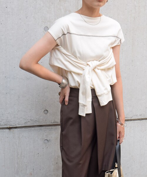 no brand（ノーブランド）の「スリットスリーブTOPS（Tシャツ/カットソー・レディース・その他）」の5枚目の写真