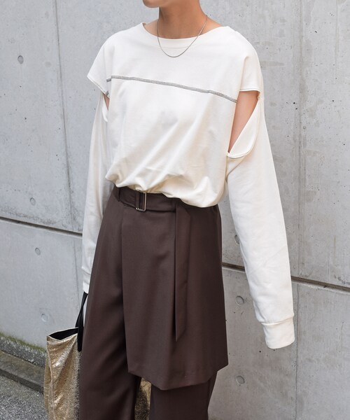 no brand（ノーブランド）の「スリットスリーブTOPS（Tシャツ/カットソー・レディース・その他）」の8枚目の写真