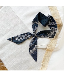 Handmade | BANDANA PRINT(COTTON) SCARF TIE / GRAY(バンダナ/スカーフ)