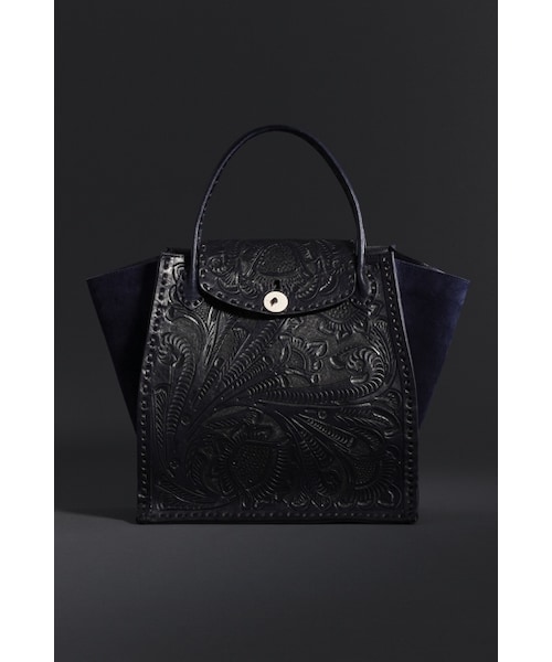 GRACE CONTINENTAL（グレースコンチネンタル）の「カービングトラペーズM（バッグ・レディース・ボルドー/ネイビー/グレー/ブラック・F）」の4枚目の写真