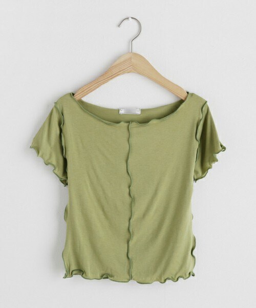 DHOLIC（ディーホリック）の「ウェーブスリムTシャツ（Tシャツ/カットソー・レディース・ホワイト/グリーン/ブラウン/ブルー/ブラック・FREE）」の4枚目の写真