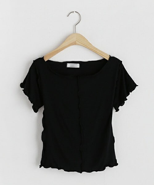 DHOLIC（ディーホリック）の「ウェーブスリムTシャツ（Tシャツ/カットソー・レディース・ホワイト/グリーン/ブラウン/ブルー/ブラック・FREE）」の2枚目の写真