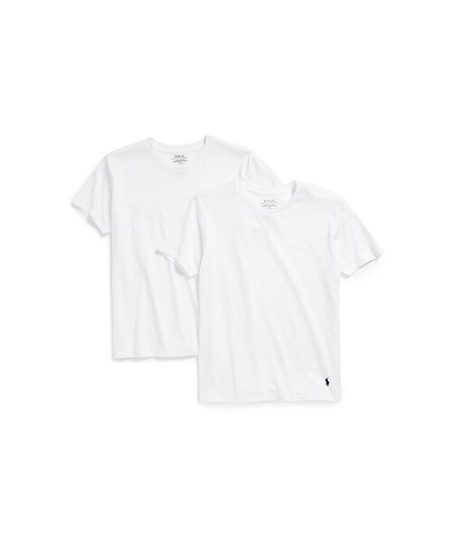 POLO RALPH LAUREN（ポロ ラルフ ローレン）の「Polo Ralph Lauren Cotton Crewneck T-Shirt (2-Pack) (Big Boys)（Tシャツ/カットソー・キッズ・White・Big Boy Small）」の2枚目の写真