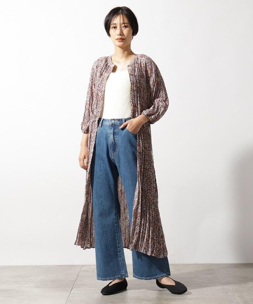 OZOC（オゾック）の「[洗える]オーガニックコットンフレアデニムパンツ（パンツ・レディース・ライトブルー(091)/ネイビー(093)/モデル情報:身長160cm 着用サイズ38(M)/モデル情報:身長167cm 着用サイズ38(M)/モデル情報:身長163cm 着用サイズ38(M)/モデル情報:身長168cm 着用サイズ38(M)・38(M)/40(L)）」の12枚目の写真