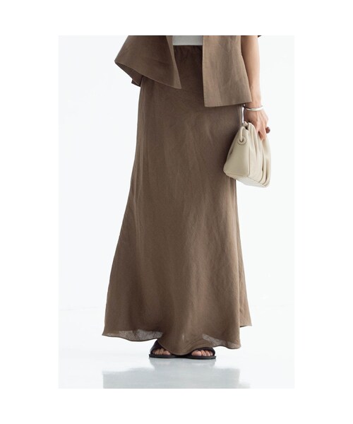 no brand（ノーブランド）の「Linen Mermaid Skirt_brown（スカート・レディース・その他）」の4枚目の写真