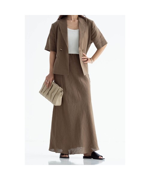 no brand（ノーブランド）の「Linen Mermaid Skirt_brown（スカート・レディース・その他）」の2枚目の写真