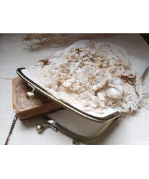 m.soeur エムスール 花 紅茶染めレースのがま口バッグ m.soeur