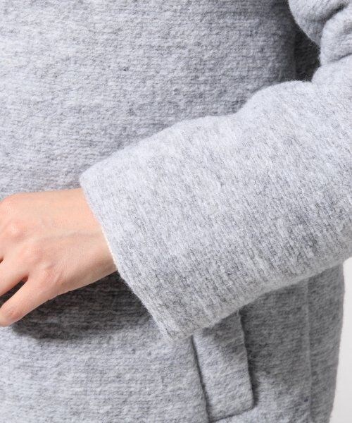 GLOBAL WORK（グローバルワーク）の「【イタリア製スライバーニット使用】スライバーナカワタコート（ジャケット/アウター・レディース・ライトグレー15/チャコールグレー19/ブルー85/ネイビー88・Ｓ/Ｍ/Ｌ）」の9枚目の写真