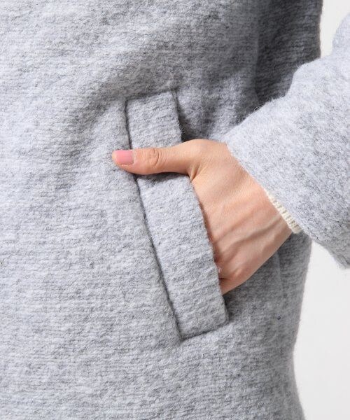 GLOBAL WORK（グローバルワーク）の「【イタリア製スライバーニット使用】スライバーナカワタコート（ジャケット/アウター・レディース・ライトグレー15/チャコールグレー19/ブルー85/ネイビー88・Ｓ/Ｍ/Ｌ）」の10枚目の写真