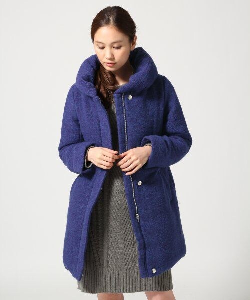 GLOBAL WORK（グローバルワーク）の「【イタリア製スライバーニット使用】スライバーナカワタコート（ジャケット/アウター・レディース・ライトグレー15/チャコールグレー19/ブルー85/ネイビー88・Ｓ/Ｍ/Ｌ）」の3枚目の写真