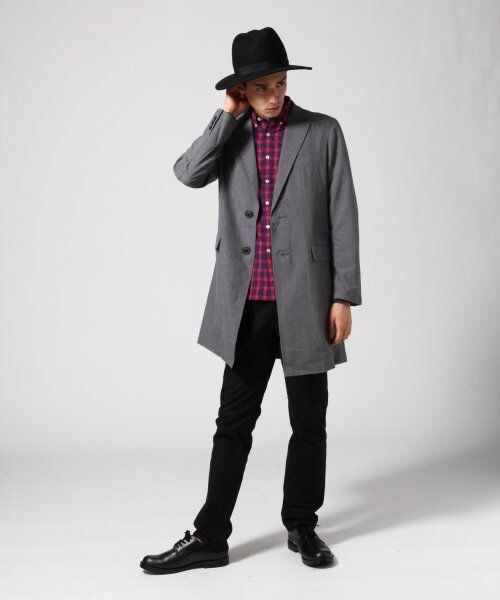 RAGEBLUE（レイジブルー）の「TRチェスターコート（ジャケット/アウター・メンズ・グレー/ネイビー/ネイビーチェック・Ｍ/Ｌ）」の7枚目の写真