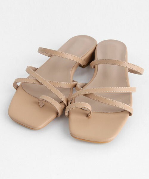 DHOLIC（ディーホリック）の「クロスサムループフラットサンダル（サンダル・レディース・ホワイト/ブラウン/ブラック/ベージュ・225/230/235/240/245/250）」の4枚目の写真