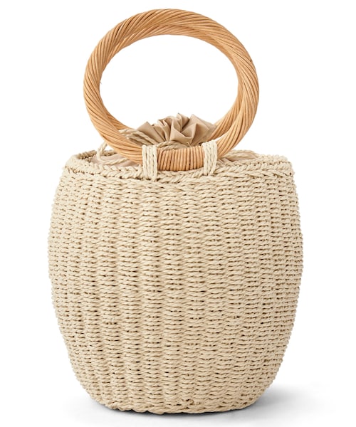 GRL（グレイル）の「サークルハンドルバケツかごバッグ（かごバッグ・レディース・ベージュ/アイボリー・F）」の2枚目の写真