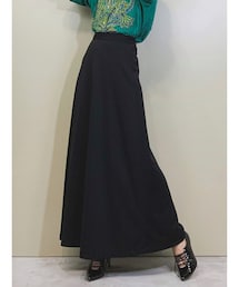 USED | AvivaRe black maxi flare skirt-1282-7(スカート)