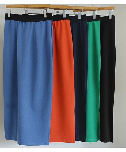 DHOLIC STYLE（ディーホリックスタイル）の「[mayblue] スリットヘムイージーロングスカート（スカート・レディース・オレンジ/グリーン/その他/ブラック/ブルー・FREE）」の3枚目の写真