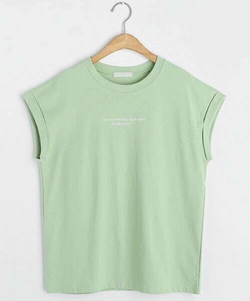 DHOLIC（ディーホリック）の「レタリングロールアップTシャツ（Tシャツ/カットソー・レディース・ホワイト/グリーン/ピンク/ブルー・FREE）」の2枚目の写真