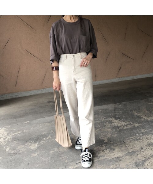 copine（コピン）の「シンプルカジュアル！ハイウエストストレートデニムパンツ(2size)【クリックポスト対象商品】（その他パンツ・レディース・その他）」の3枚目の写真