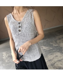 copine | 大人可愛い！ボタンデザインノースリーブ(3color)【クリックポスト対象商品】(タンクトップ)