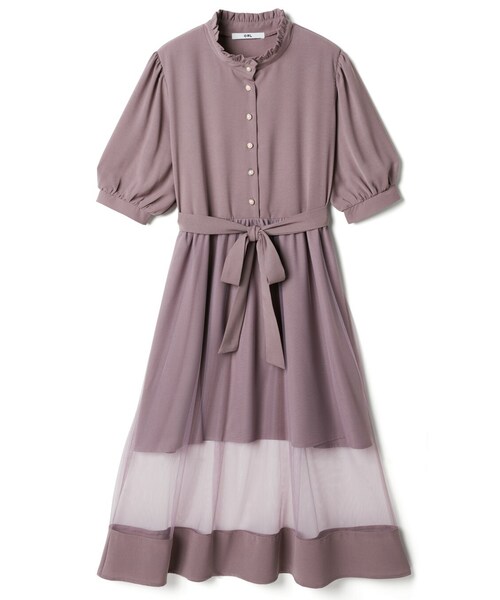 Grl グレイル の ボリュームスリーブチュールドッキングワンピース ワンピース Wear