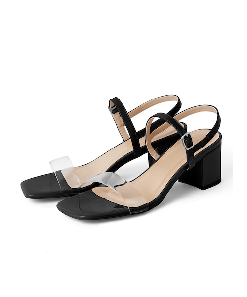 GRL（グレイル）の「クリアベルトアンクルストラップサンダル（サンダル・レディース・モカピンク/ベージュ/ブラック・24.5）」の2枚目の写真