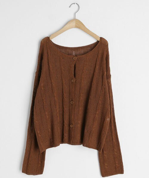 DHOLIC（ディーホリック）の「2WAYツイストカーディガン（カーディガン/ボレロ・レディース・ベージュ/ブラウン/グリーン・FREE）」の2枚目の写真