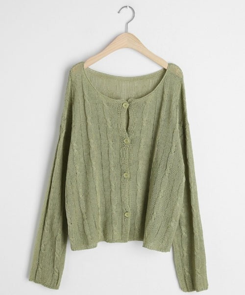 DHOLIC（ディーホリック）の「2WAYツイストカーディガン（カーディガン/ボレロ・レディース・ベージュ/ブラウン/グリーン・FREE）」の3枚目の写真