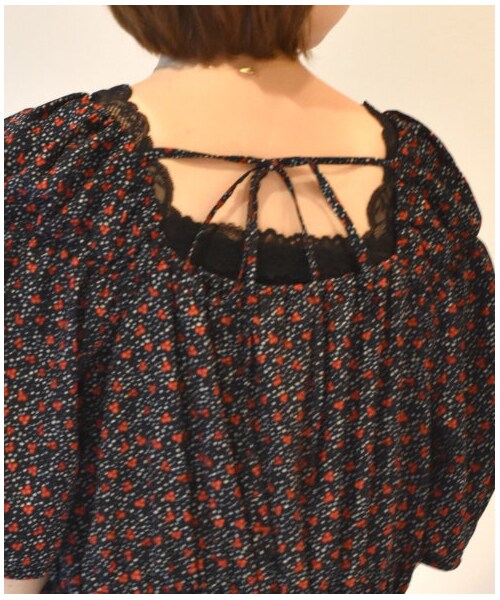 w closet(ダブルクローゼット)の「シャーリングワンピース(ワンピース/ドレス・レディース・Dネイビー/ブルー/ヒョウ柄ブラック/グレー/無地ブラック・FREE/M/L)」の18枚目の写真