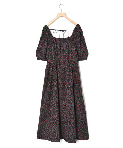 w closet(ダブルクローゼット)の「シャーリングワンピース(ワンピース/ドレス・レディース・Dネイビー/ブルー/ヒョウ柄ブラック/グレー/無地ブラック・FREE/M/L)」の11枚目の写真