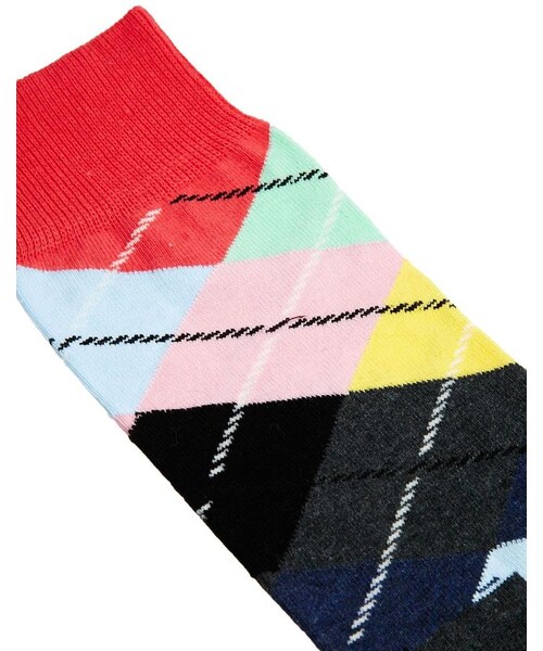 Happy Socks（ハッピーソックス）の「Happy Socks Argyle Socks（レッグウェア・blackmulti・One Size）」の4枚目の写真