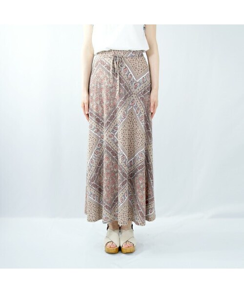 enough for me（イナフフォーミー）の「ペイズリースカート（スカート・レディース・ブラック/ベージュ・フリー）」の2枚目の写真
