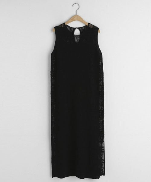 DHOLIC（ディーホリック）の「スリップ付シアーニットワンピース（ワンピース・レディース・ホワイト/ブラック/ベージュ・FREE）」の2枚目の写真