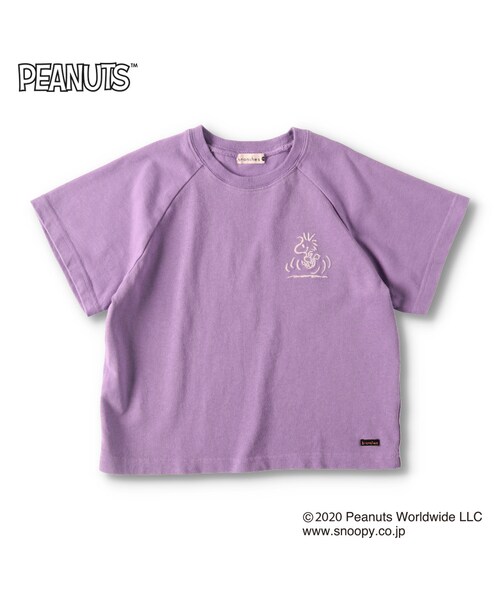 BRANSHES(ブランシェス)の「スヌーピー犬小屋半袖Tシャツ(Tシャツ/カットソー・キッズ・アイボリー/パープル・90cm~130cm)」の2枚目の写真