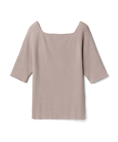 GRL（グレイル）の「前後2wayリブニットトップス（ニット/セーター・レディース・グリーン/ベージュ/ブラウン・M）」の3枚目の写真