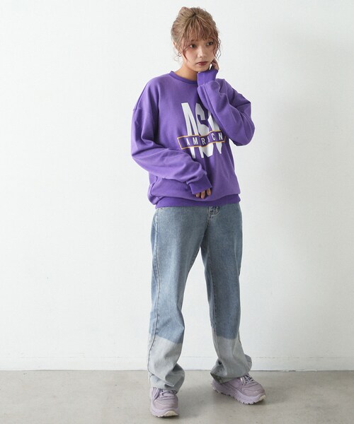 BOYSHE（ボーイシー）の「ストレート配色デニムパンツ（デニムパンツ・レディース・その他）」の6枚目の写真