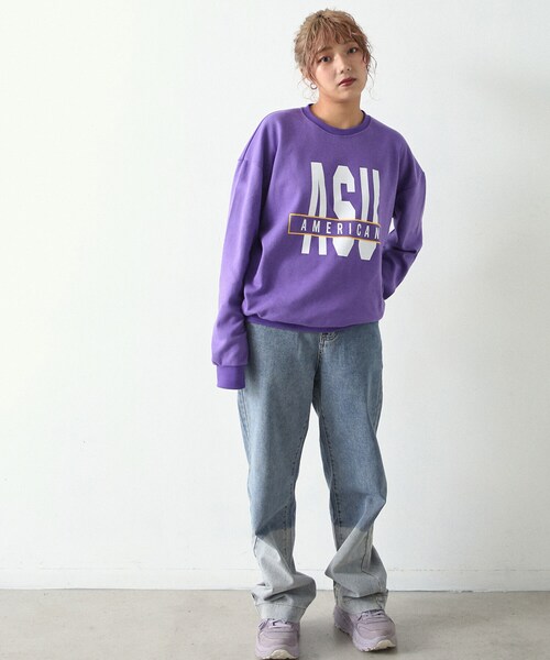 BOYSHE（ボーイシー）の「ストレート配色デニムパンツ（デニムパンツ・レディース・その他）」の5枚目の写真