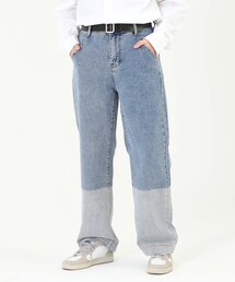 BOYSHE | ストレート配色デニムパンツ(デニムパンツ)