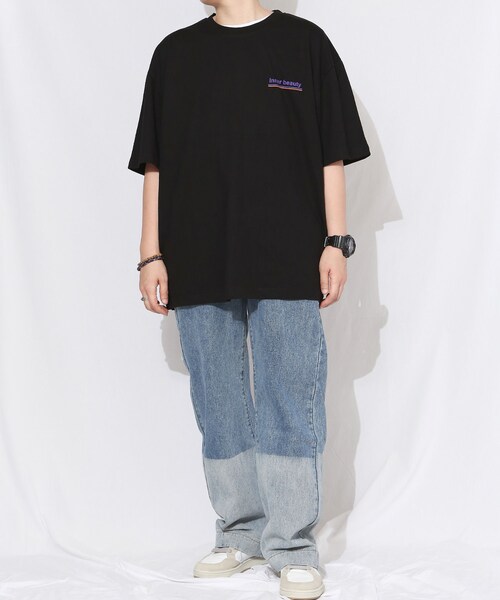 BOYSHE（ボーイシー）の「ストレート配色デニムパンツ（デニムパンツ・レディース・その他）」の7枚目の写真