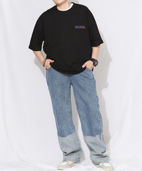 BOYSHE（ボーイシー）の「ストレート配色デニムパンツ（デニムパンツ・レディース・その他）」の11枚目の写真