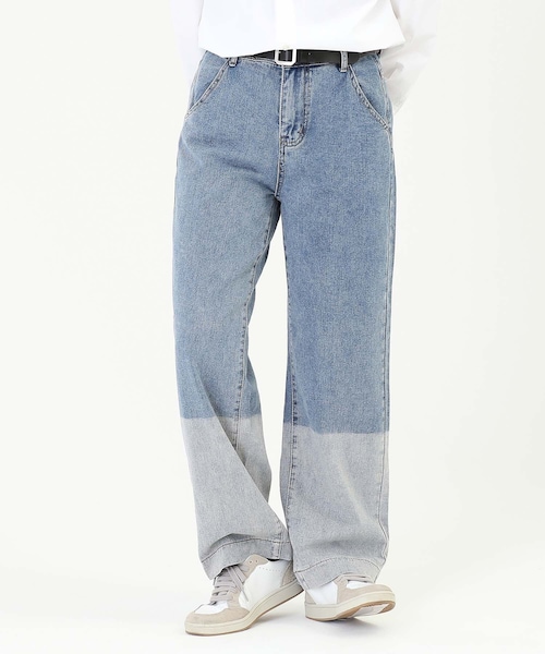 BOYSHE（ボーイシー）の「ストレート配色デニムパンツ（デニムパンツ・レディース・その他）」の3枚目の写真