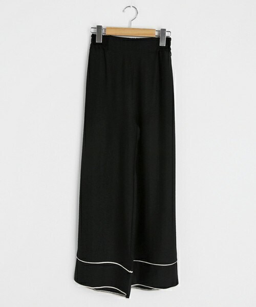 DHOLIC（ディーホリック）の「パイピングイージーパンツ（その他パンツ・レディース・ベージュ/ブラック・FREE）」の2枚目の写真