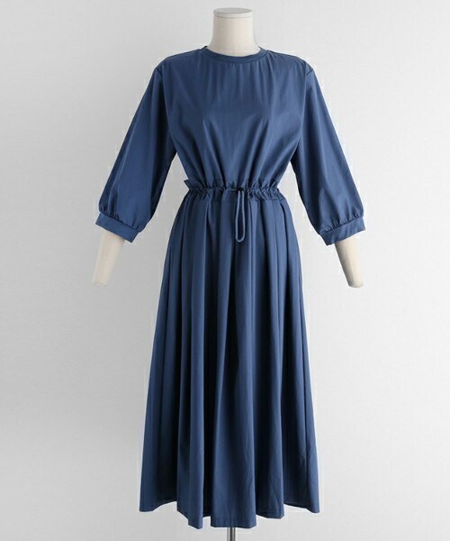 DHOLIC（ディーホリック）の「ドロストタックワンピース（ワンピース・レディース・ブラック/グリーン/グレー/ベージュ/ブルー・FREE）」の5枚目の写真