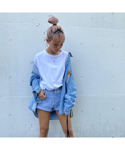 no brand（ノーブランド）の「ネームパッチデニムシャツ｢Laundry｣#6173（シャツ/ブラウス・レディース・その他）」の7枚目の写真