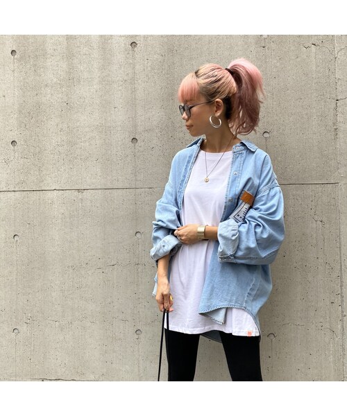 no brand（ノーブランド）の「ネームパッチデニムシャツ｢Laundry｣#6173（シャツ/ブラウス・レディース・その他）」の2枚目の写真